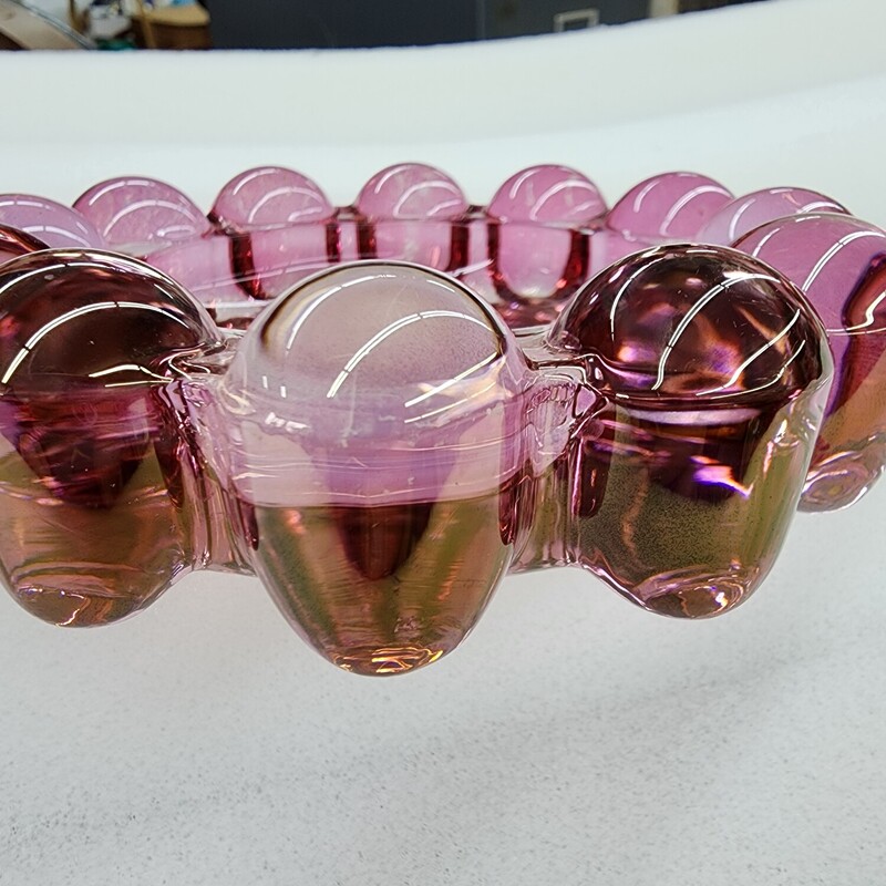 Iridescent Bubbles, Pink, Size: Round Boopie Dish / Tray / Ashtray