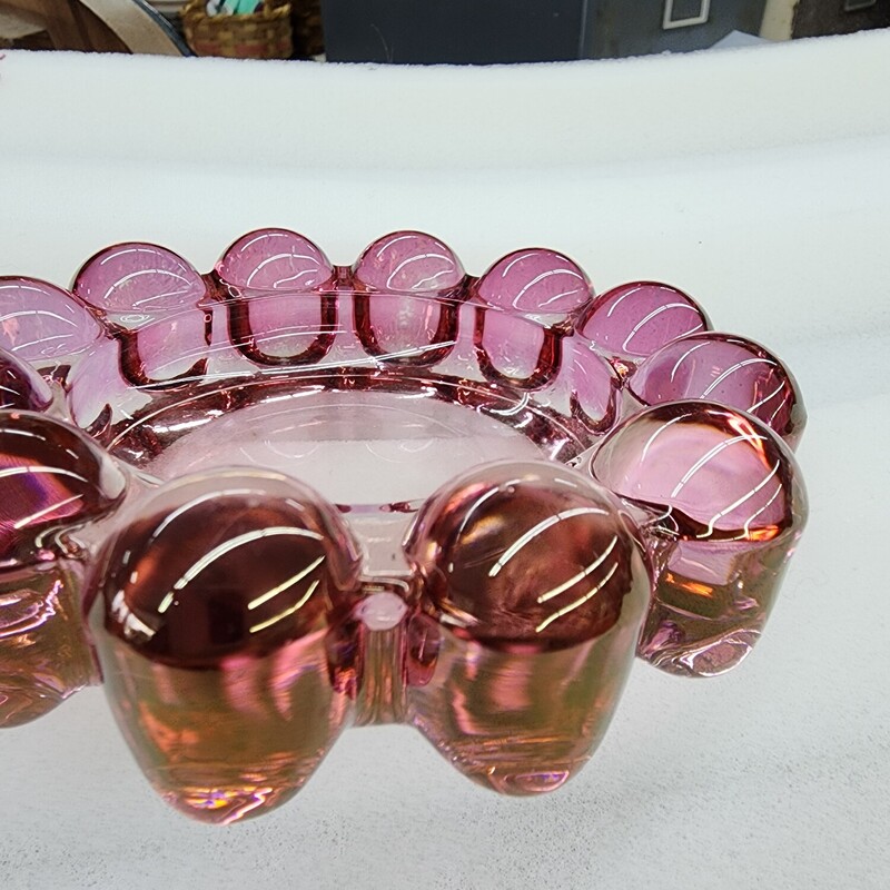 Iridescent Bubbles, Pink, Size: Round Boopie Dish / Tray / Ashtray