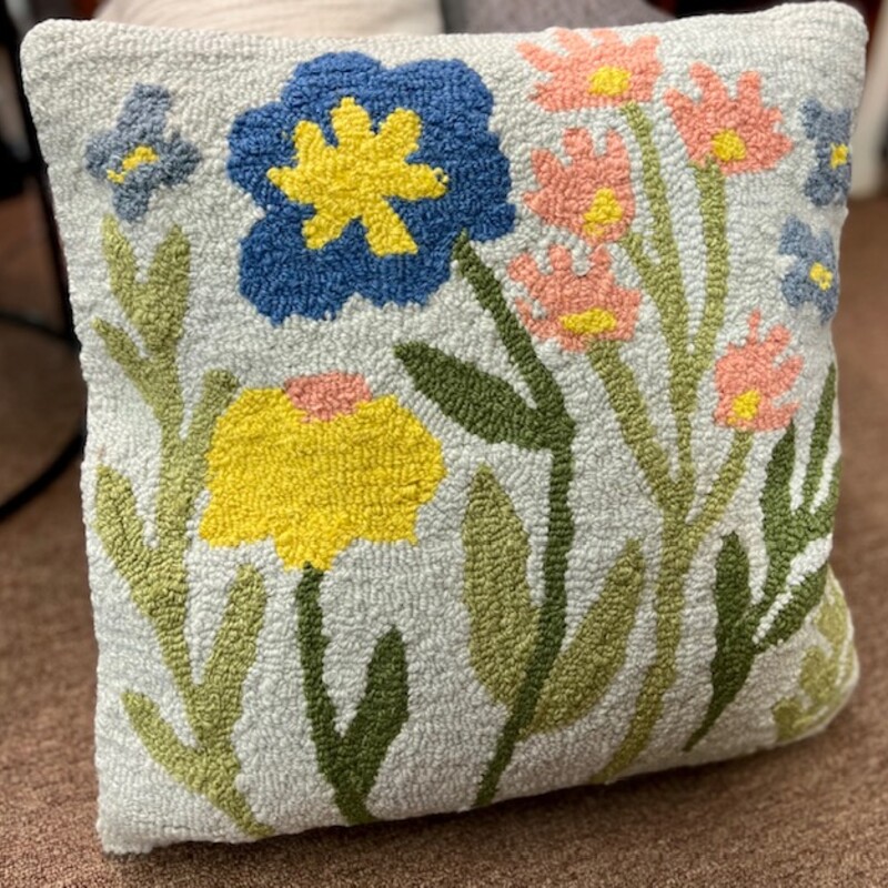 Floral Hook Stitch Pillow