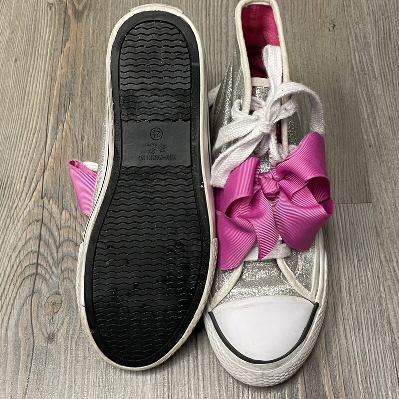Jojo Siwa Hightop Shoes, Silver, Size: 2.5Y