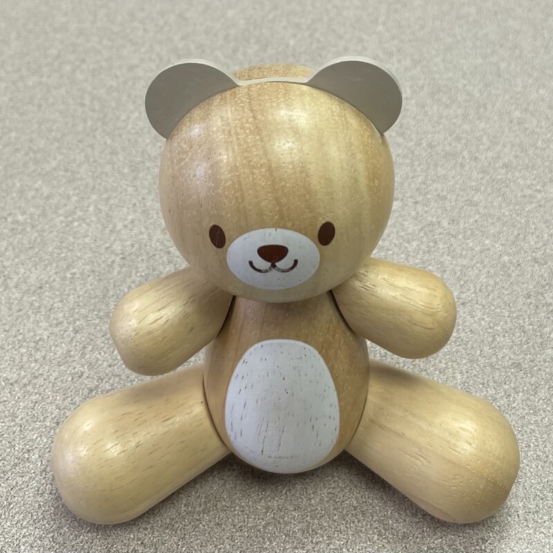 Wooden Plan Toy Bear, Beige, Size: Pre-owned