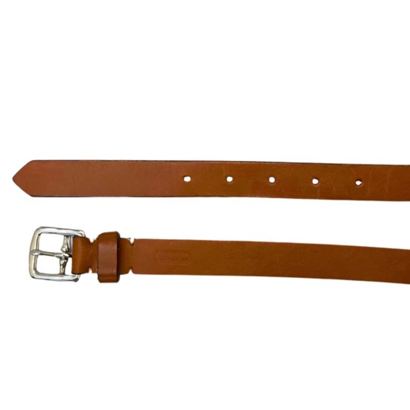 COACH Leather Belt<br />
Hand Crafted Italy<br />
Color: Tan<br />
Size: Medium