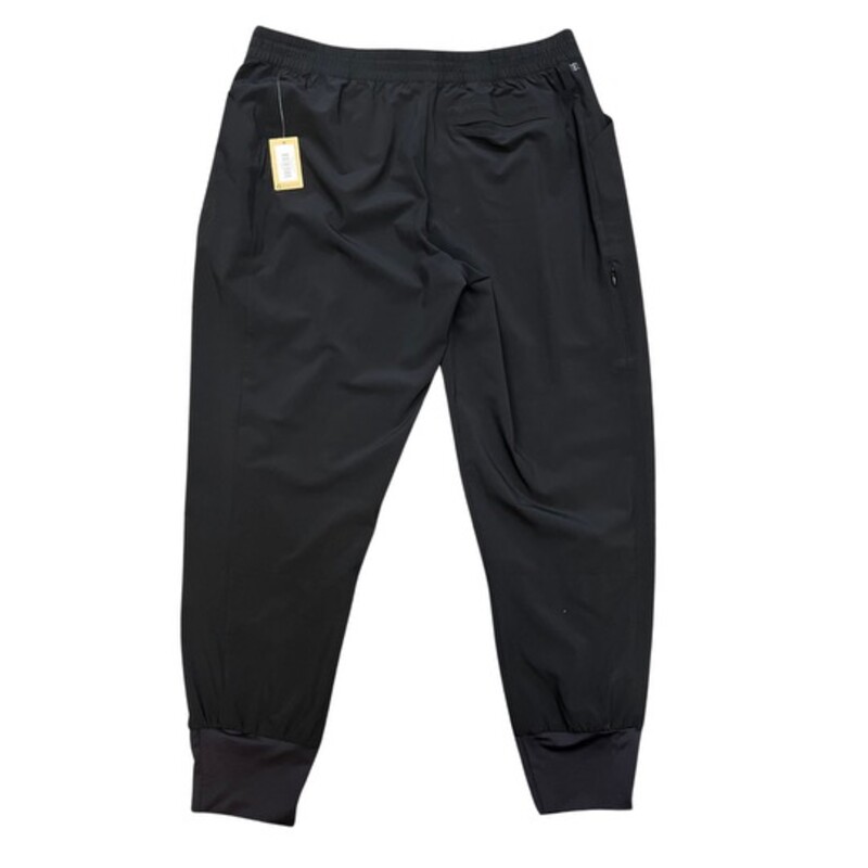 NEW Title 9 Round Trip Joggers<br />
These joggers can roundhouse kick, climb rock walls, or bike to dinner. Made of  Nimblene, the wrinkle-shirking stretch woven that packs down tiny and shakes out fast. Adjustable shockcord in waistband for security, knit ankle cuffs for comfort<br />
Color: Black<br />
Size: XLarge (16)