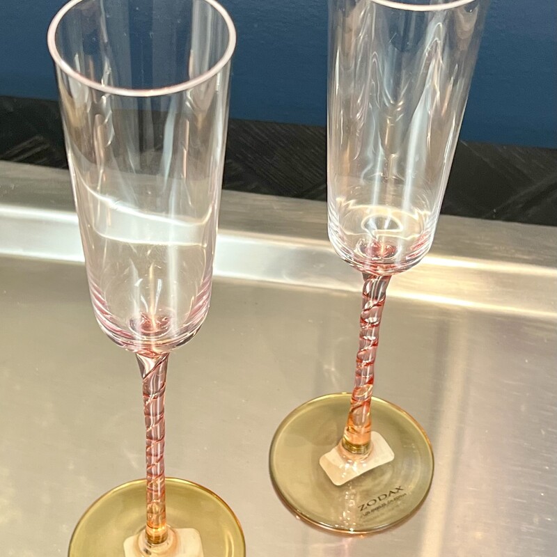 Amber & Pink Champagne, None, Size: Set Of 2