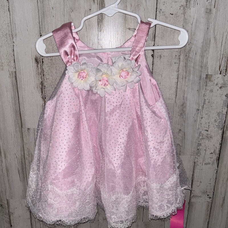 24M Pink Lace Flower Dres, Pink, Size: Girl 18-24