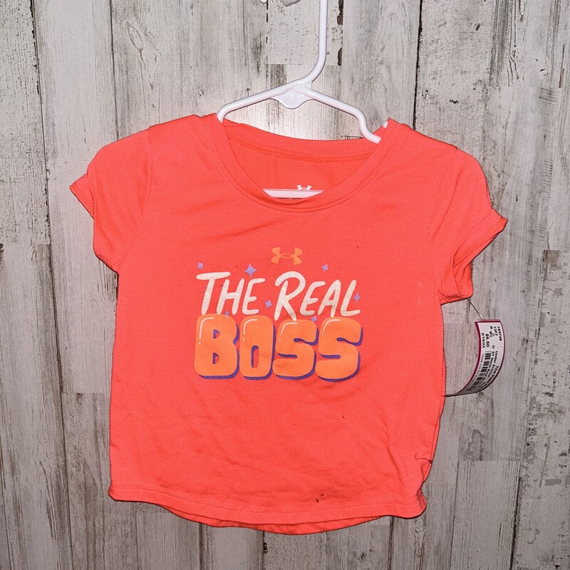 2T Neon Real Boss Tee, Pink, Size: Girl 2T