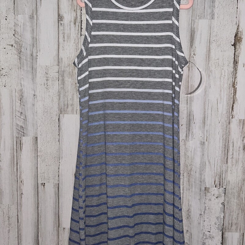 10/12 Ombre Blue Stripe D, Grey, Size: Girl 10 Up