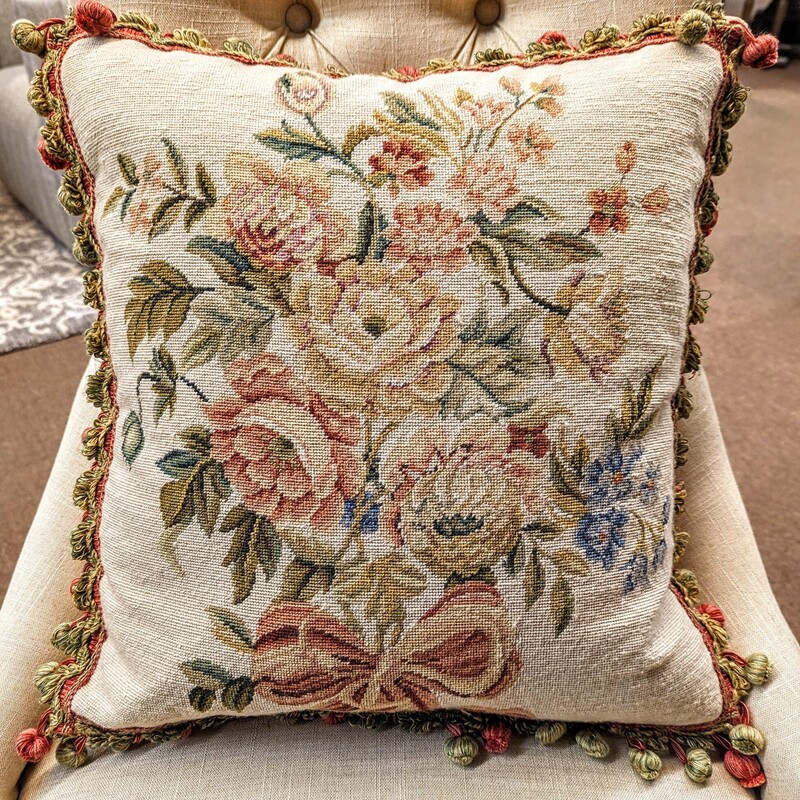 Embroidered Floral Tassel