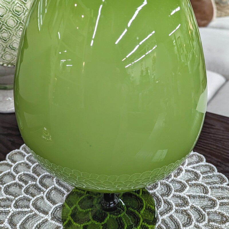 Glass Bulbous Pedestal Vase
Greens Size: 8 x 12.5H
