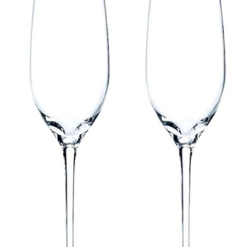 Set of 2 Tiffany & Co. Champagne Flutes
Clear
Size: 2x9.5H
Original box included