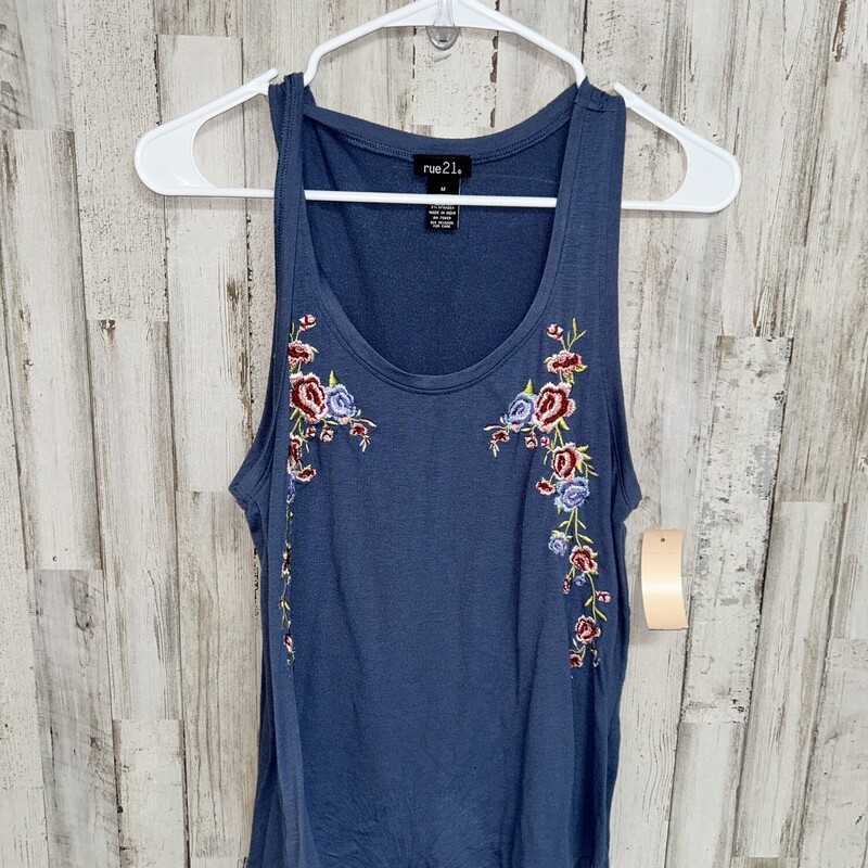 S Navy Floral Tank, Navy, Size: Ladies S