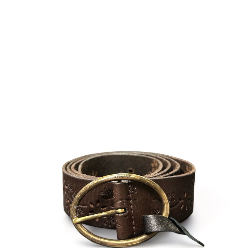 Saint Laurent Perforated Floral
Leather  Brown Belt
Size: 95