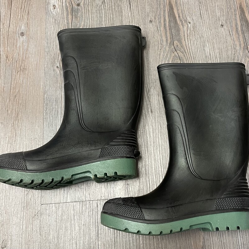 Black Rain Boots, Black, Size: 2Y