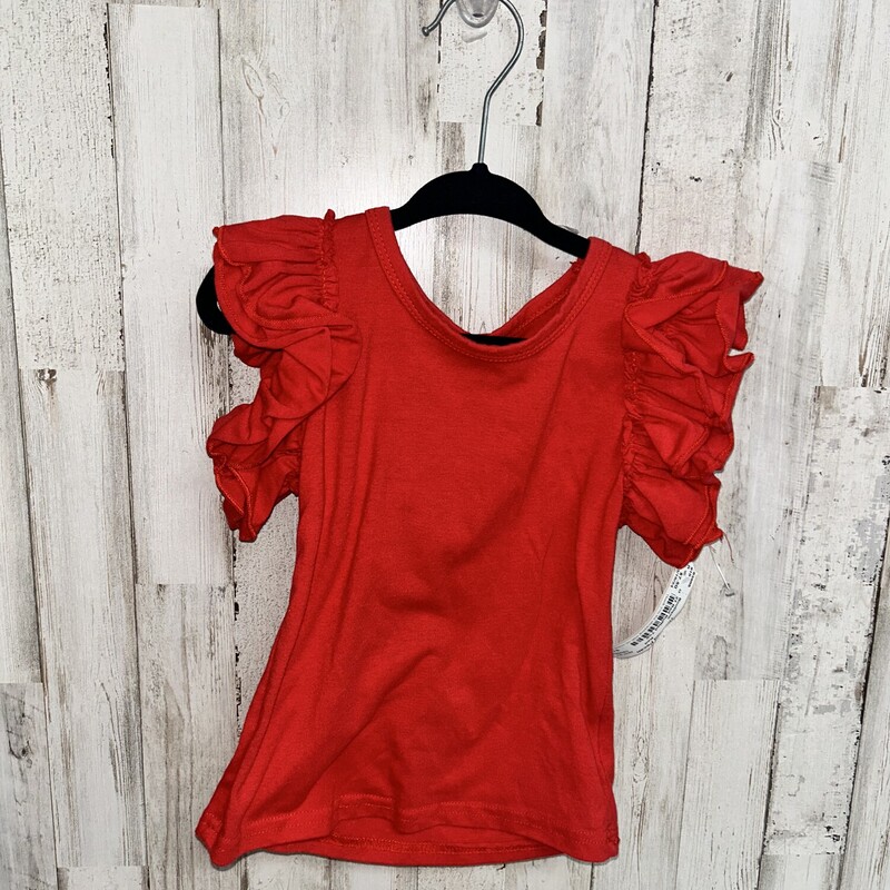 2T Red Ruffled Top, Red, Size: Girl 2T