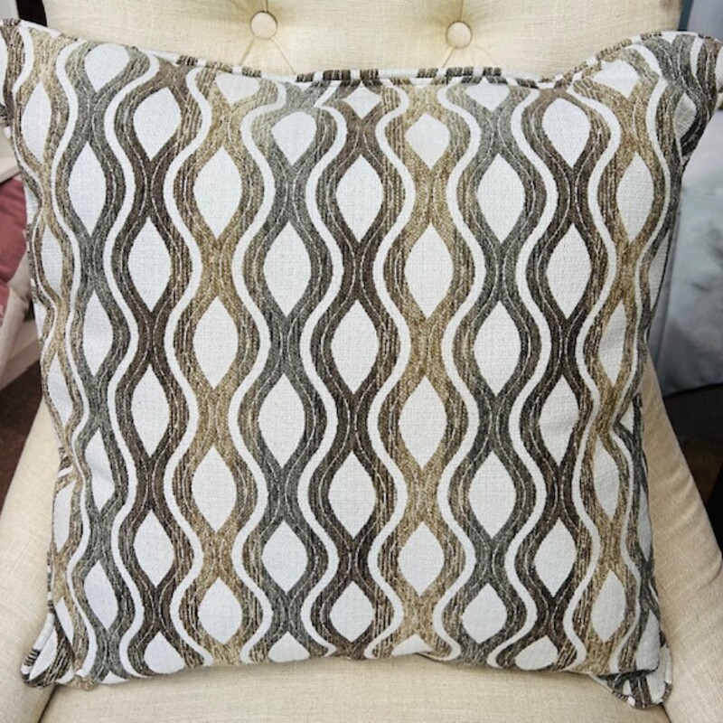Wavy Pattern Chenille Pillow
Brown Gold Cream Size: 20 x 20H