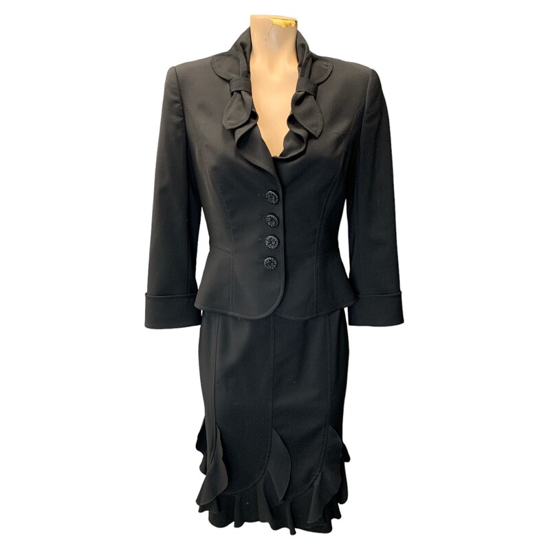 Escada Suit  Skirt/blzr, Black, Size: S