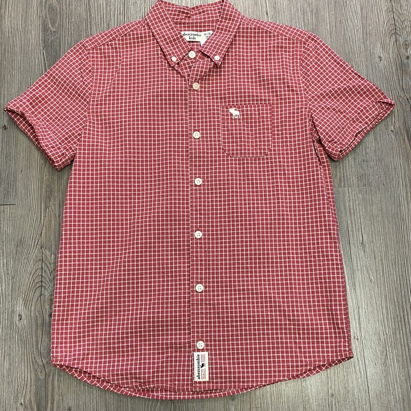 Abercrombie Shirt, Red, Size: 13-14Y