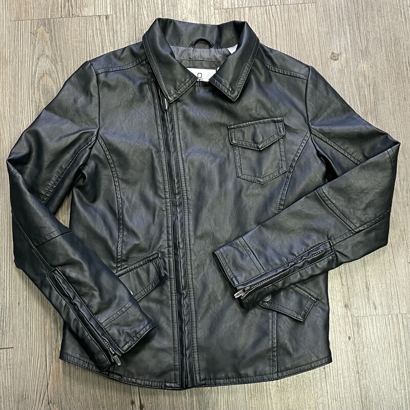 Okaidi  Pleather Jacket, Charcoal, Size: 8Y