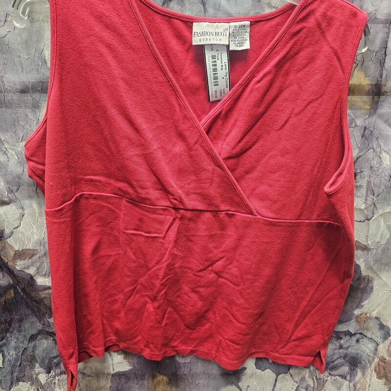 Knit tank top in red.