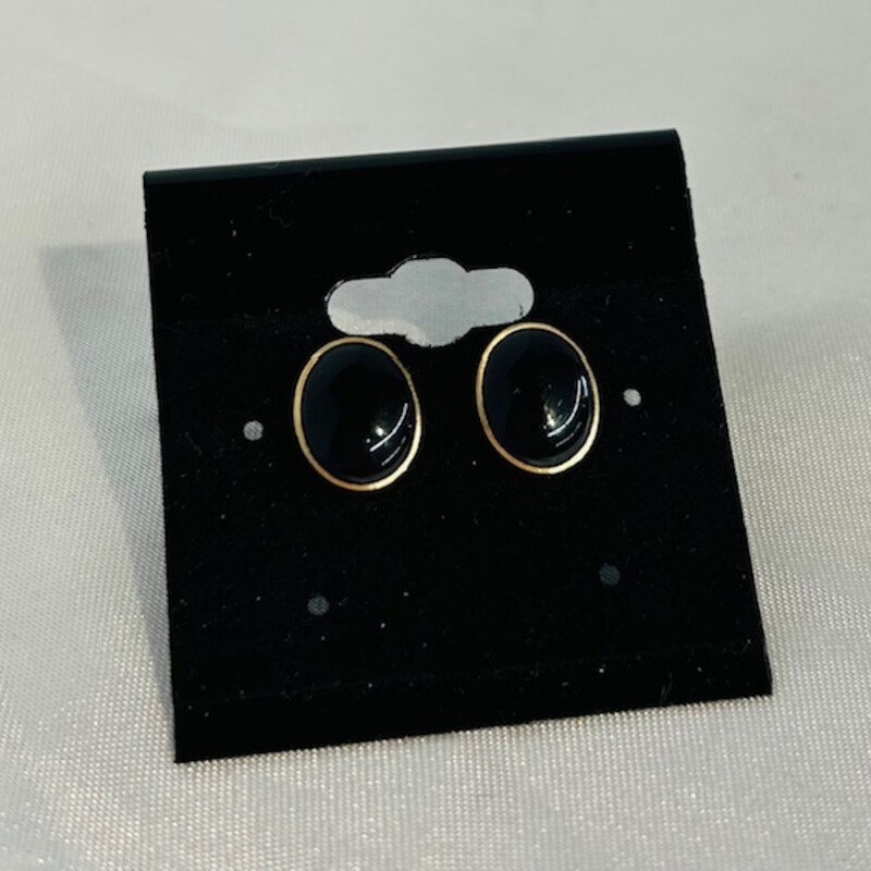14K Black Stud Earrings