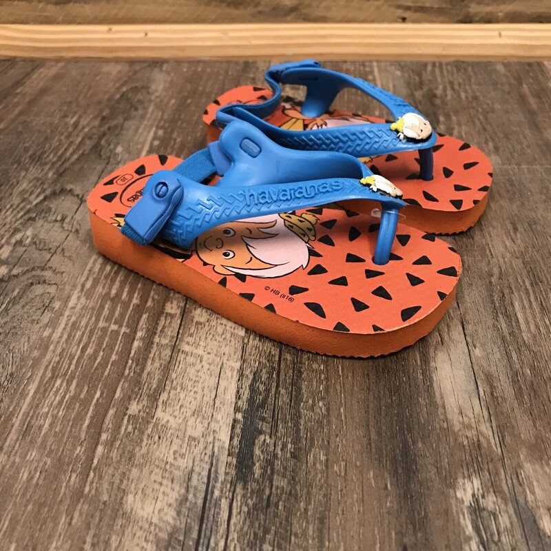 Havaianas Flintstone Tot, Orange, Size: Shoes 3
shoe marked as size 20