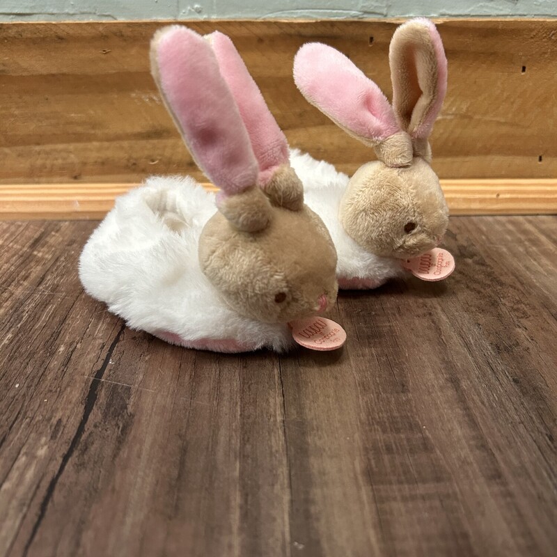 DouDou Bunny Slippers, White, Size: Baby O/S