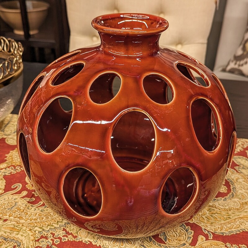 Zgallerie Crater Harvest Vase
Orange and Red
Size: 10x11.5H