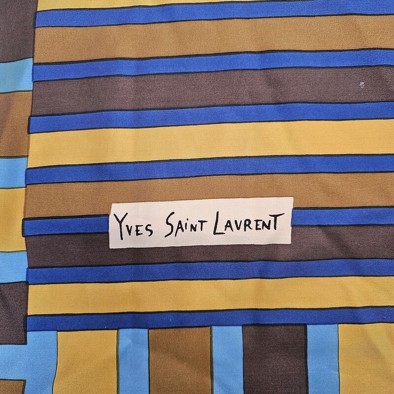 Yves Saint Laurent, BluGold, Size: Silk