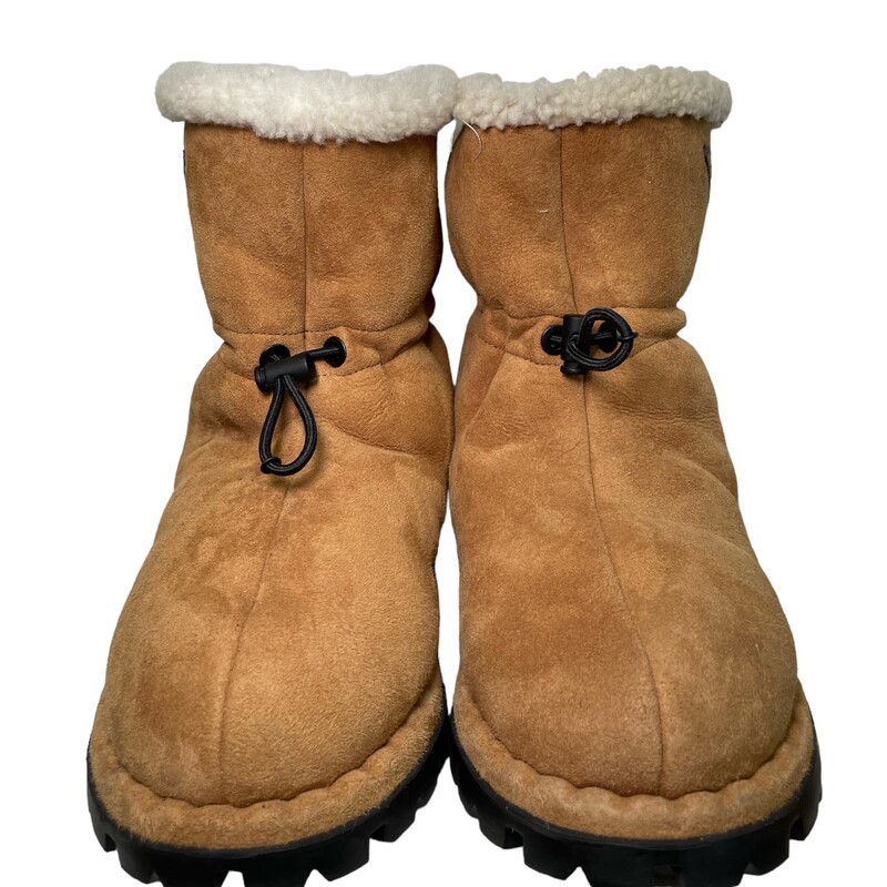 Prada Shearling Triangle, Brown Size36<br />
Cognac Shearling boots Drawcord 20mm