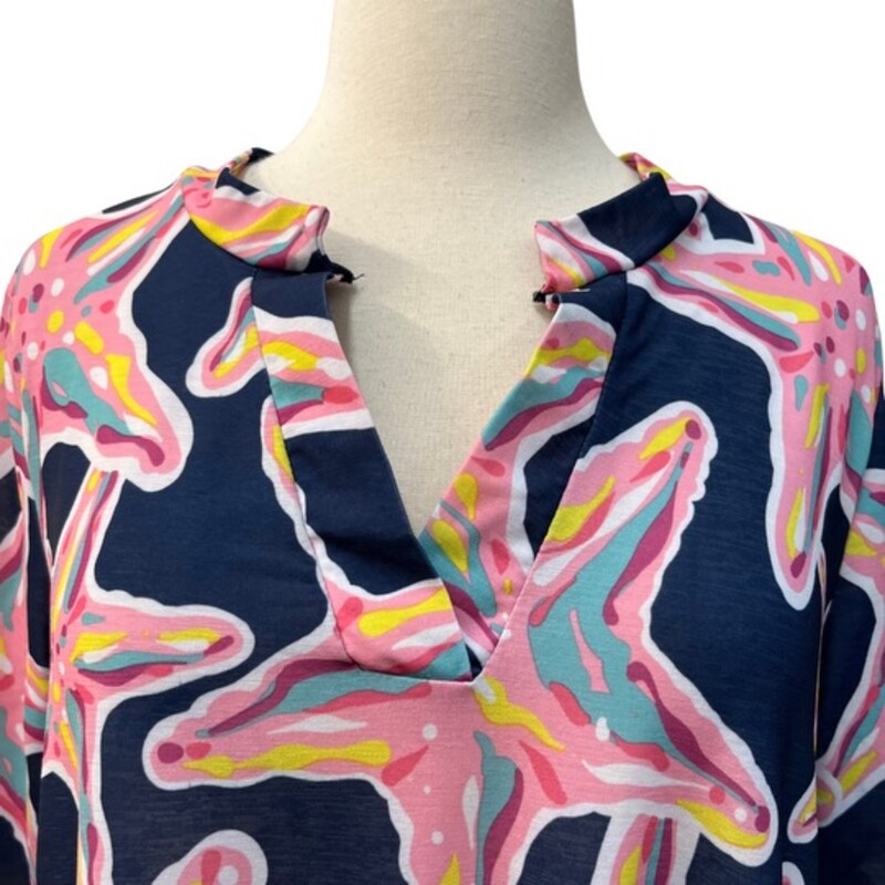 Simply Southern Top<br />
Starfish Design Perfect for Summer!<br />
Colors: Navy, Pink, Yellow and Aqua<br />
Size: Small