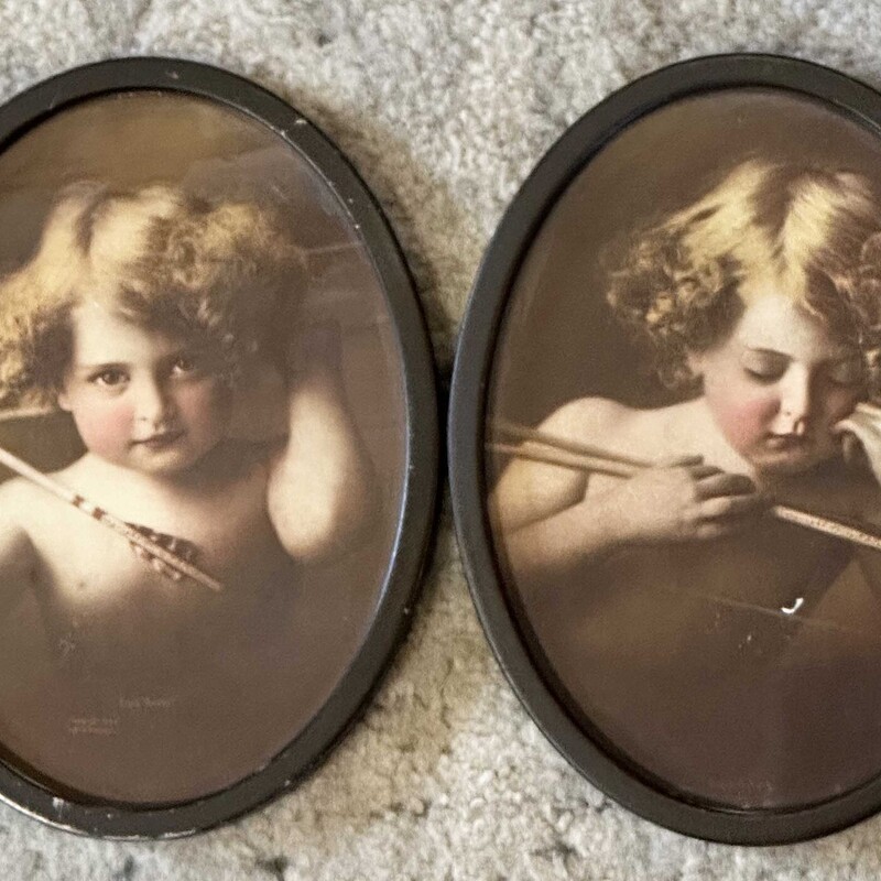 1897 Cupid Awake/Asleep Photos
7 In Tall x 5 In Wide Each.
Attached in the middle