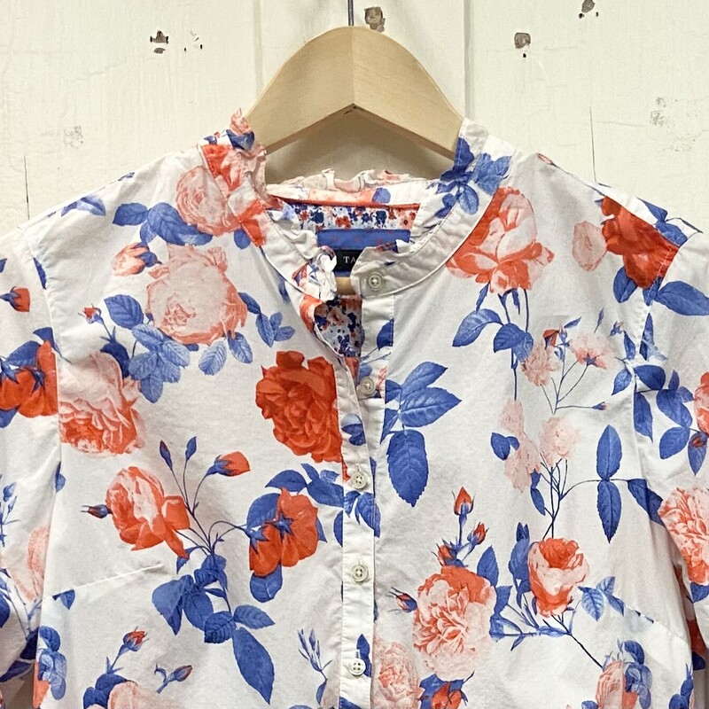 Wht/or/bl Floral Shirt