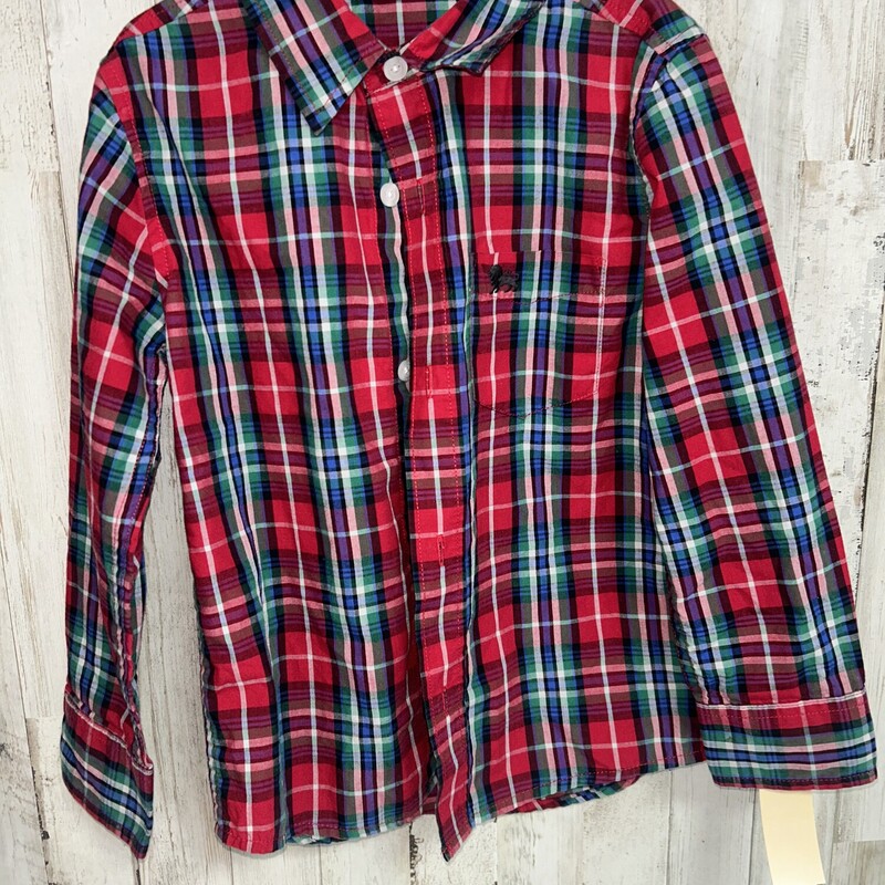 4/5 Red Plaid Button Up