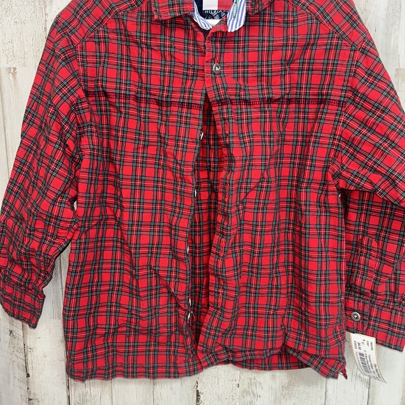 5 Red Plaid Button Up