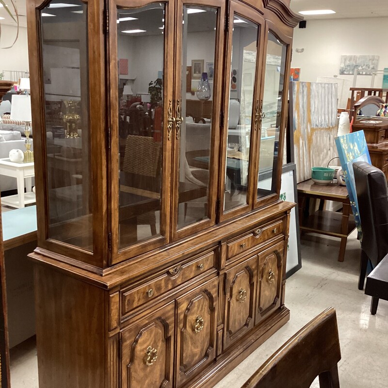 Dk Wd China Cabinet, Dk Wood, 8drs/3dwrs
65in wide x 19in deep x 84in tall
