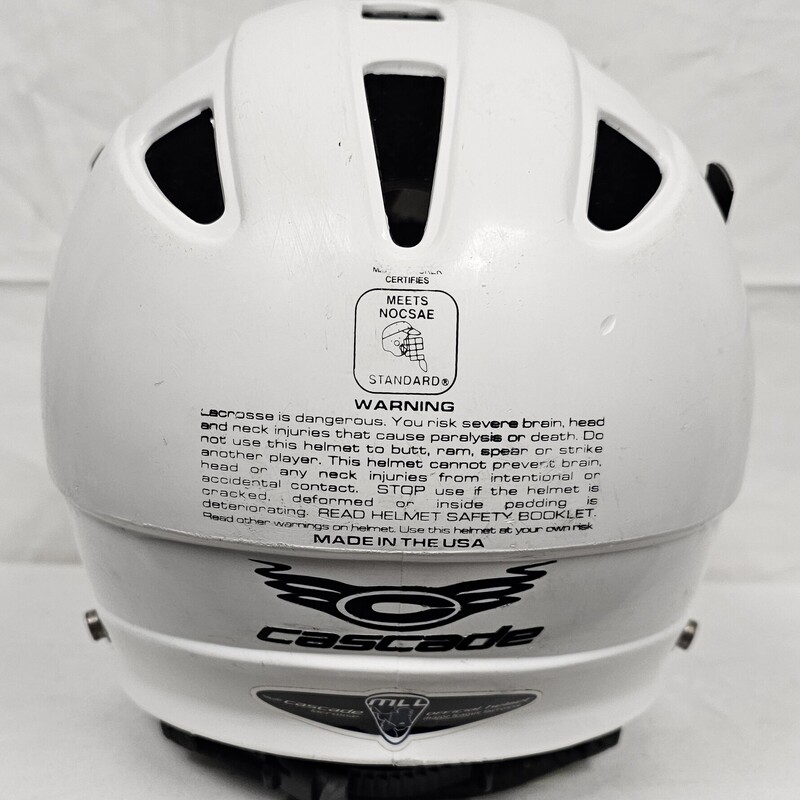 Pre-owned Cascade CPV-S White Men's Lacrosse Helmet, Size: Small/Medium