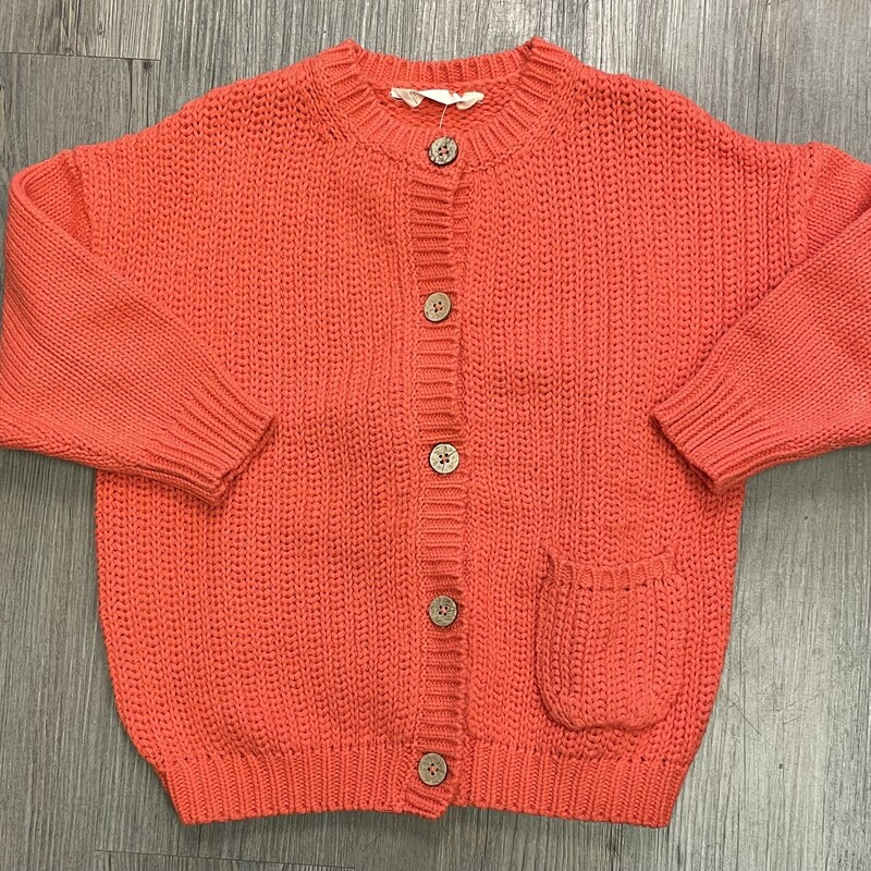 Mango Kids Knit Cardigan, Orange, Size: 5-6Y