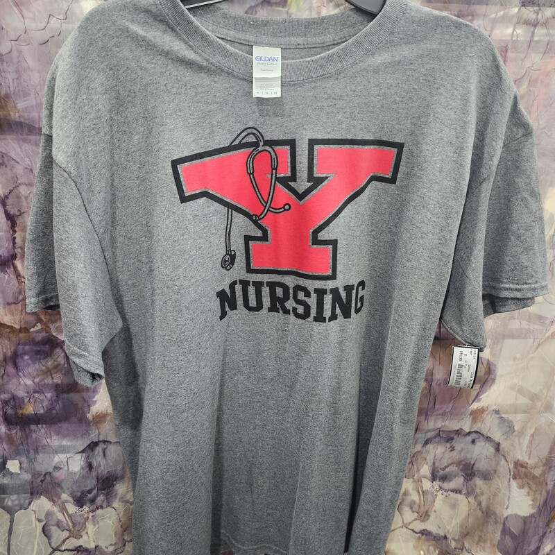 Support your school and your program! YSU tee in grey with nursing designation.