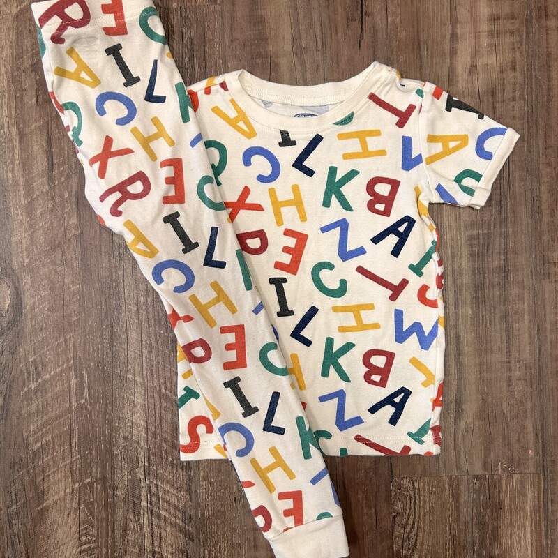 Old Navy Alphabet PJ Set, White, Size: 5 Toddler
