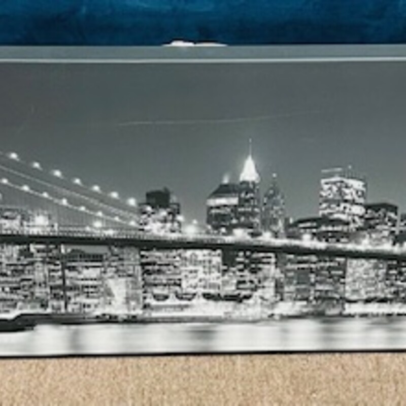 NYC At Night Canvas
Black White Gray Size: 48 x 16H
As Is - small mark on bottom left