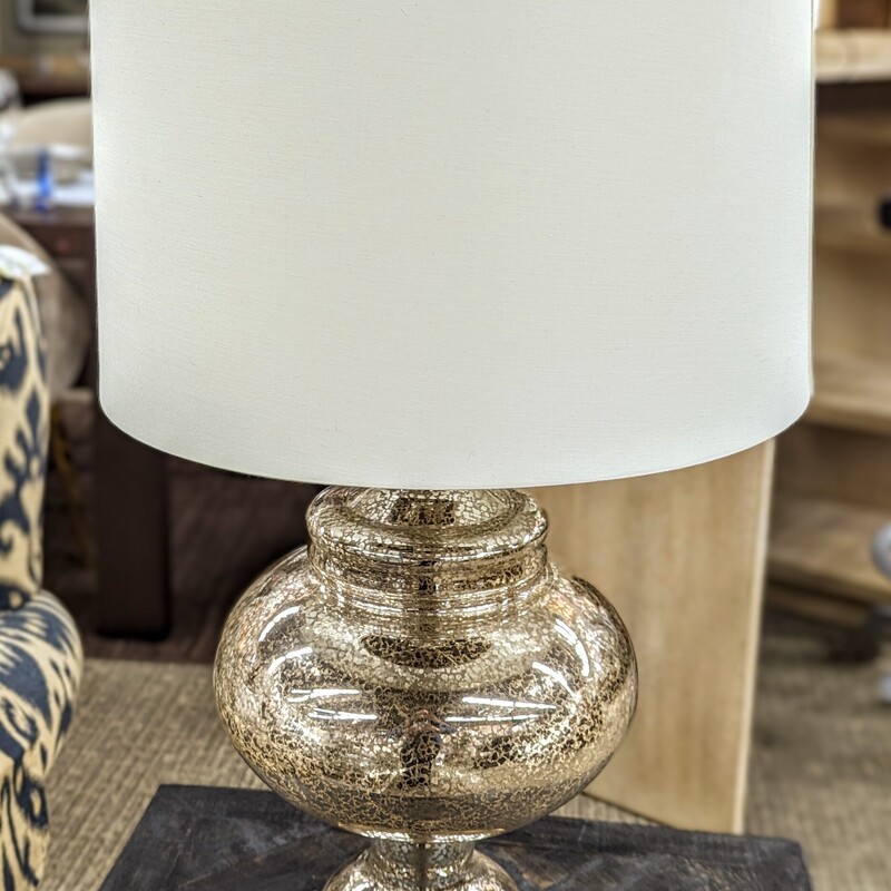 Mercury Glass Tiered Base Lamp
Silver Gold White Size: 14 x 24H