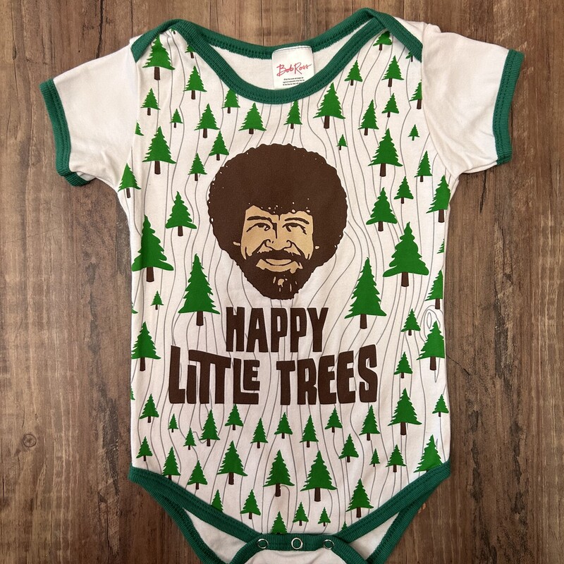 Bob Ross Happy Tree, Green, Size: Baby 12-18m
