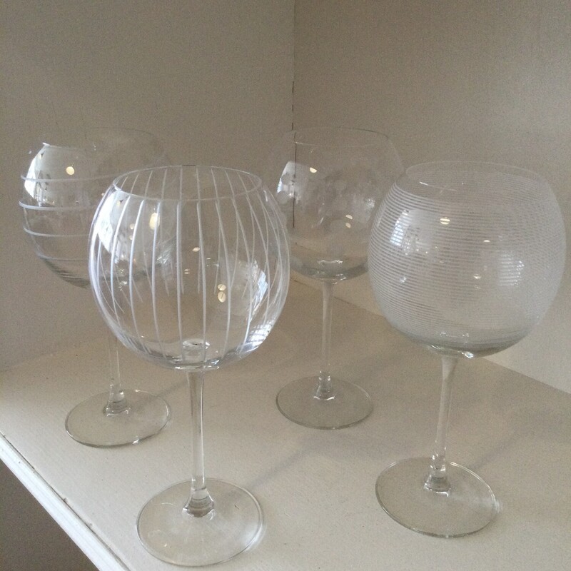 Set Of 4 Mikasa Wine Glas, Clear, Size: 9in