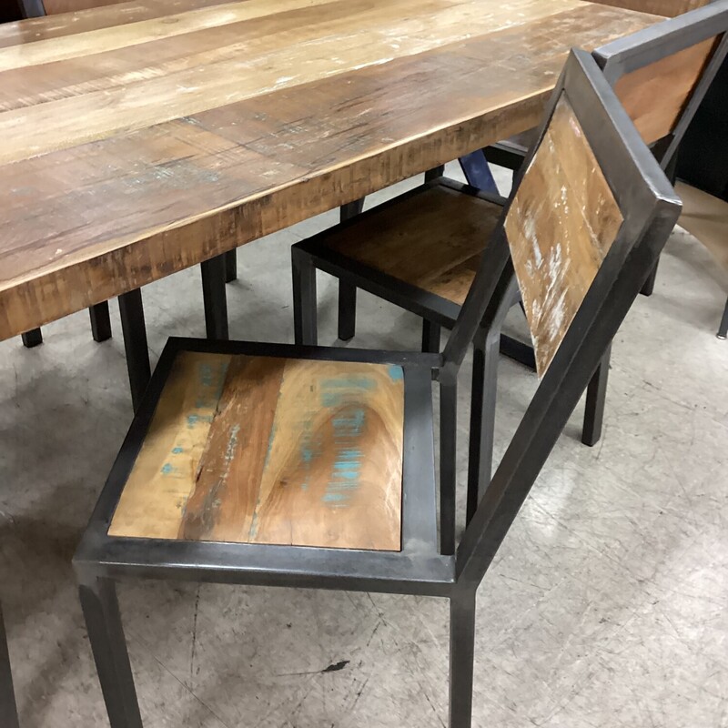 Industrial Mtl Table+6 Ch, Rustic, Wood
72 in x 36 in x 30 in t