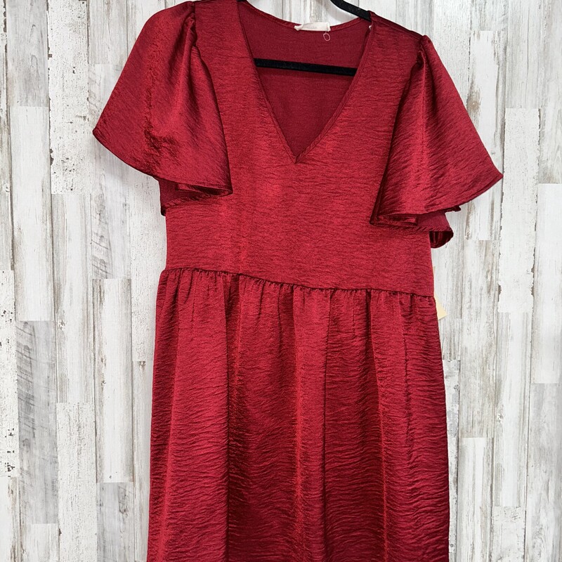 S Red Ruffled Dress
