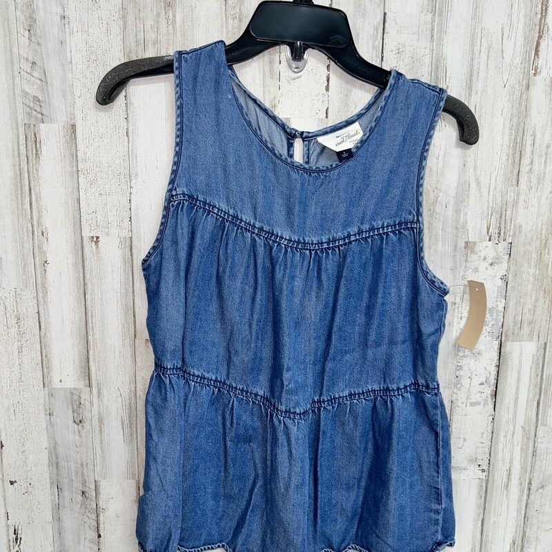 S Chambray Tier Tank, Blue, Size: Ladies S