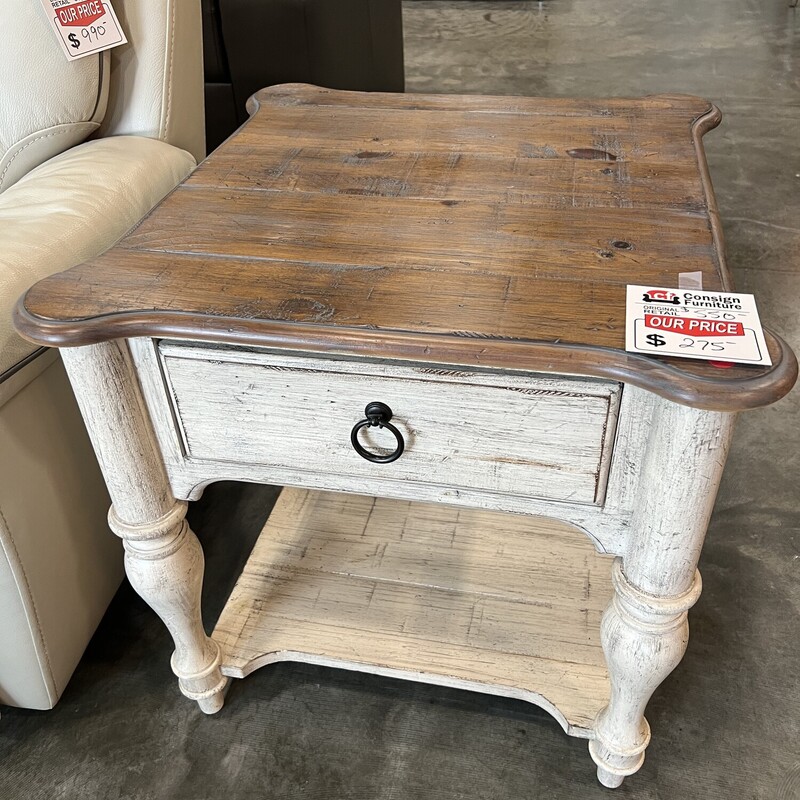 2tone Rustic End Table