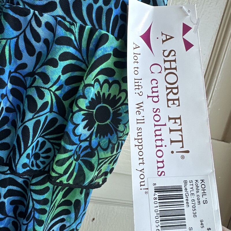 New With Original Tags: A Shore Fit Swim Top, Blk/Blu/, Size: 12<br />
All sales are final.<br />
Pick up from store within 7 days of purchase or have id shipped.