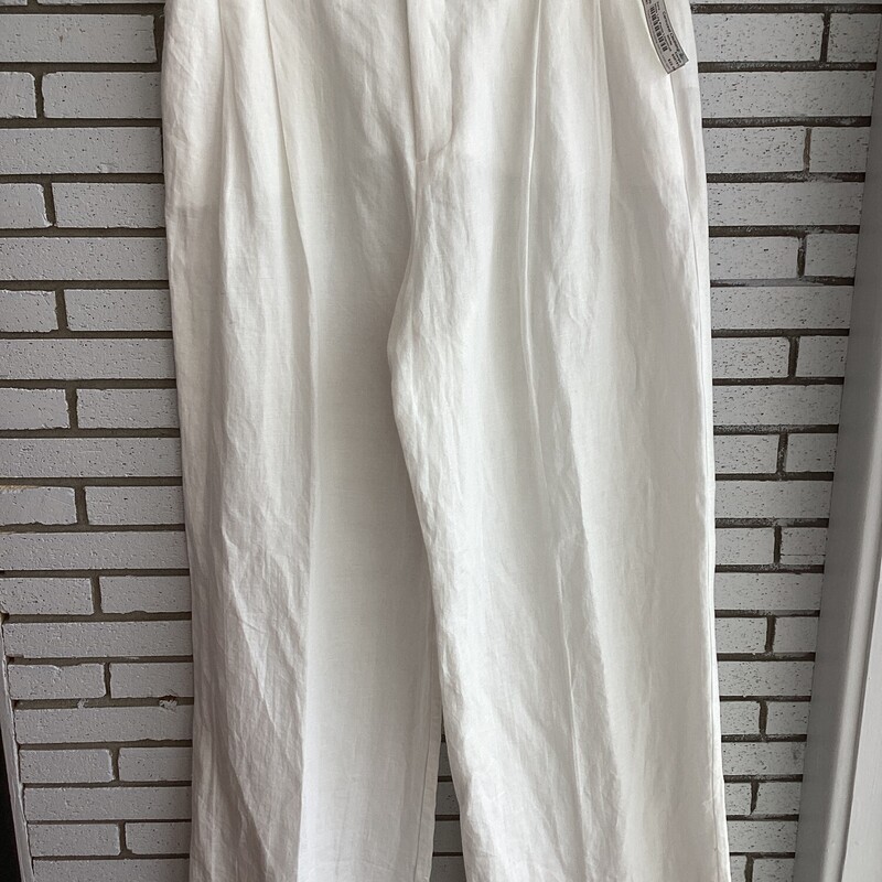 Wide Leg Pants Linen/cott, White, Size: Xlarge