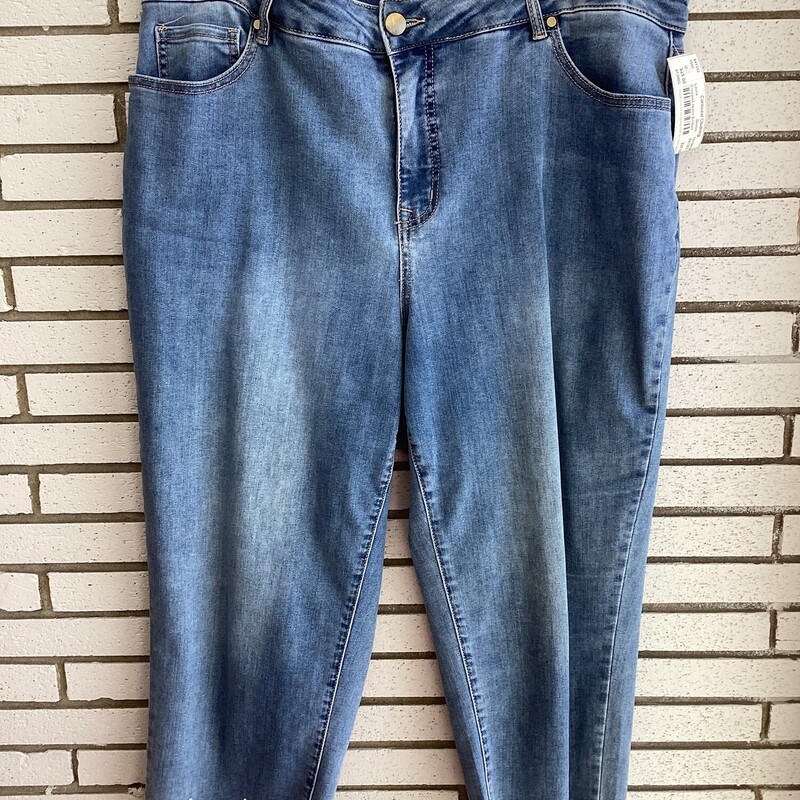 Cropped Jeans Embell, Denim, Size: Xlarge